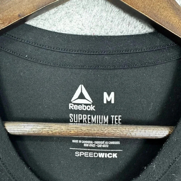 Reebok tank top‎ mens medium black supremium tee speedwick logo muscle gym - Picture 6 of 6